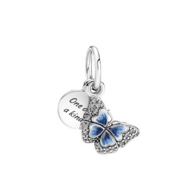 Charm Mariposa plana azul