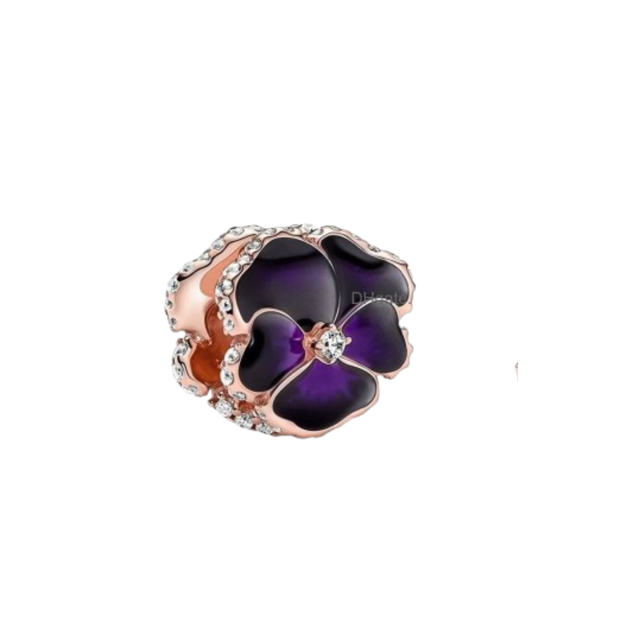 Charm Flor morada golden rose