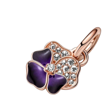 Charm Flor morada con piedras