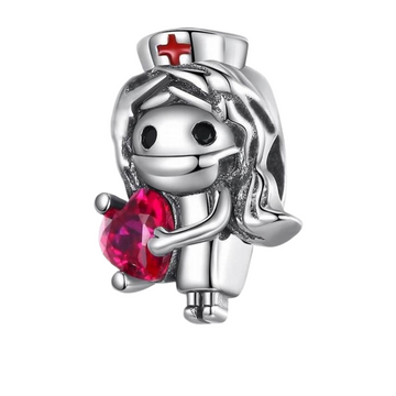 Charm Enfermera corazon rojo