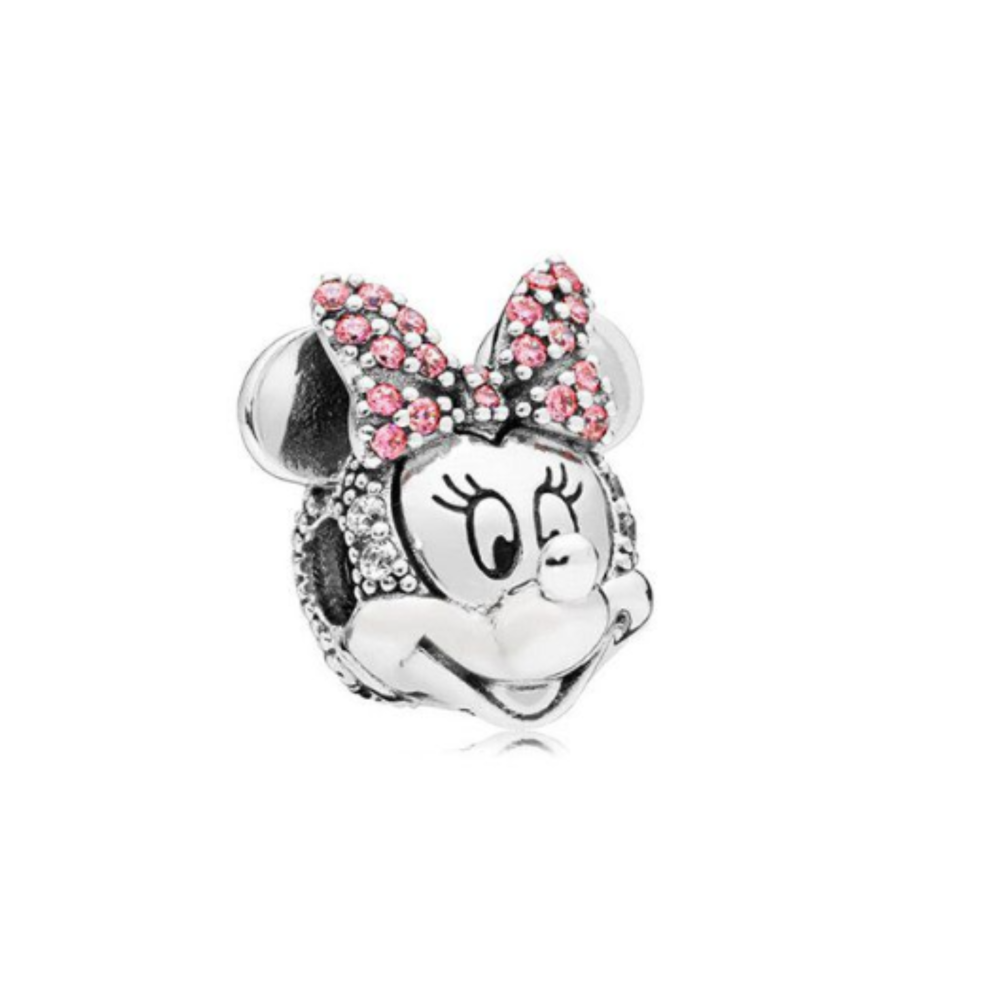 Charm Cabeza Minnie plateada con brillos