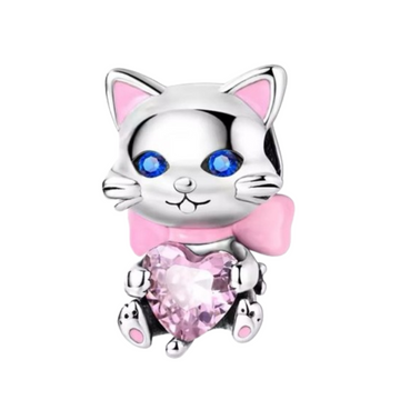 Charm Gato rosa huella rosa