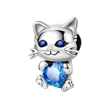 Charm Gato piedra azul
