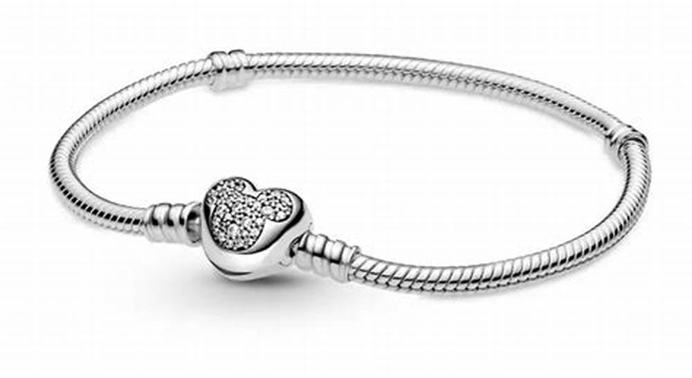 Brazalete Mickey corazon brillos