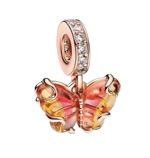 Charm mariposa naranja